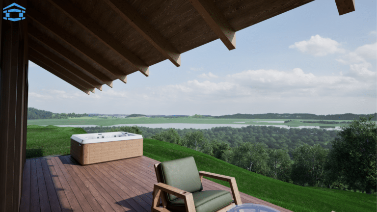 Villa Casa Verde hálószoba — fa gerendás belső tér | Eventum Homes