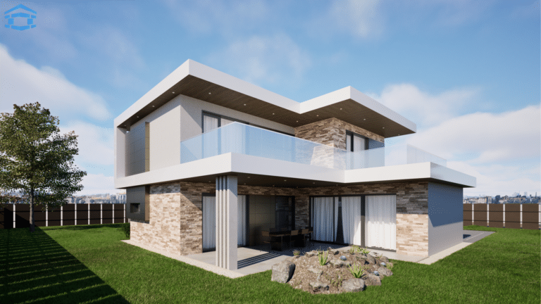 Villa Positano látványterv — modern villa belső tér | Eventum Homes