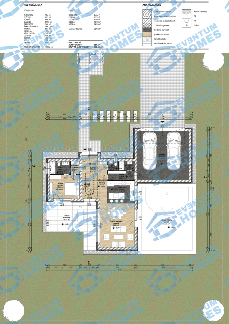 Villa Positano Villa Positano alaprajz — földszint 162 m² | Eventum Homes